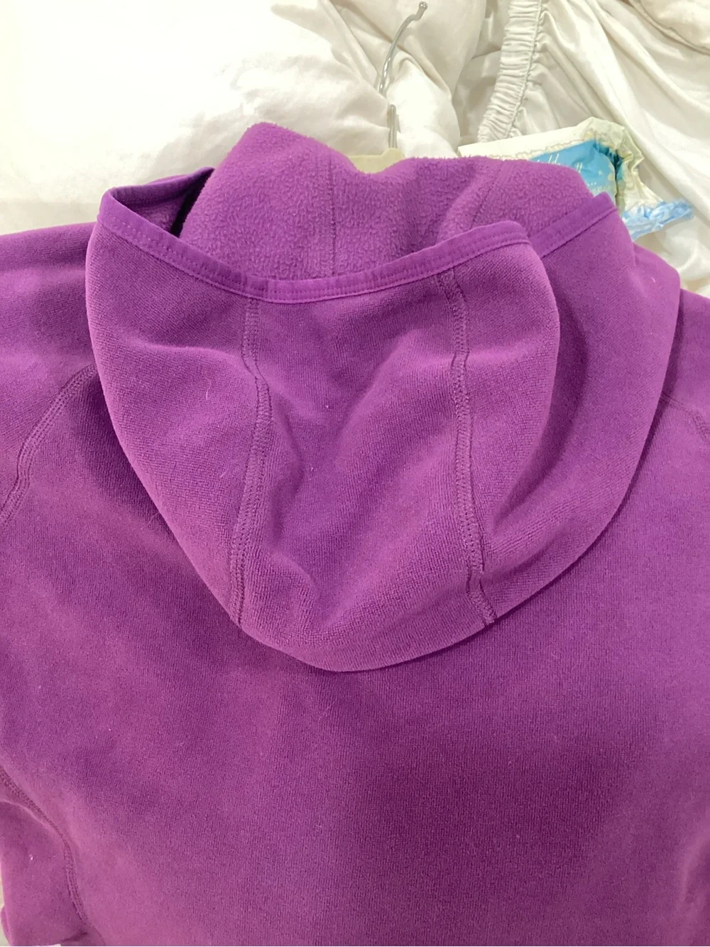 The North Ruched pockets Purple Hooded Fleece Jacket - Picture 7 of 7